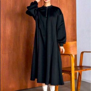 Ladies half zip black knit dress size xl